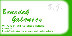 benedek galanics business card